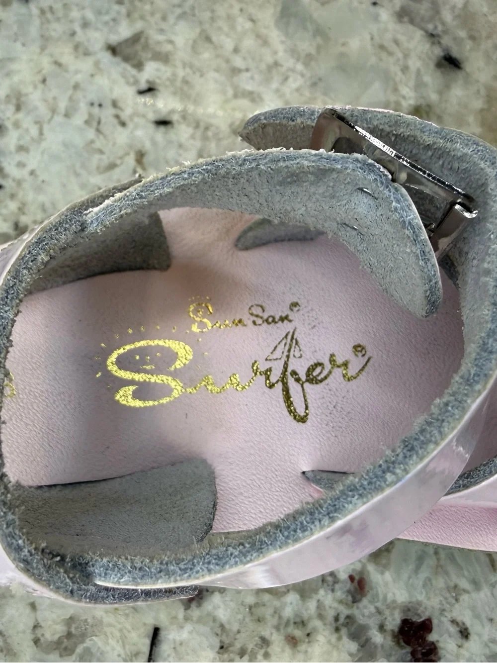 Salt Water Sandals Genuine Leather Light Pink Double Buckle Toddler Size 3 NIB